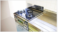 ビルトインコンロ設置、完成 ビルトインコンロ設置、完成